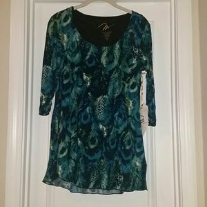 Miraclebody Peacock Blue Top S